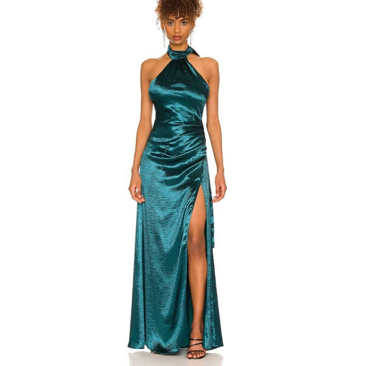 Lovers and Friends Kendall Gown in Dark Jade Green NWOT Size Small