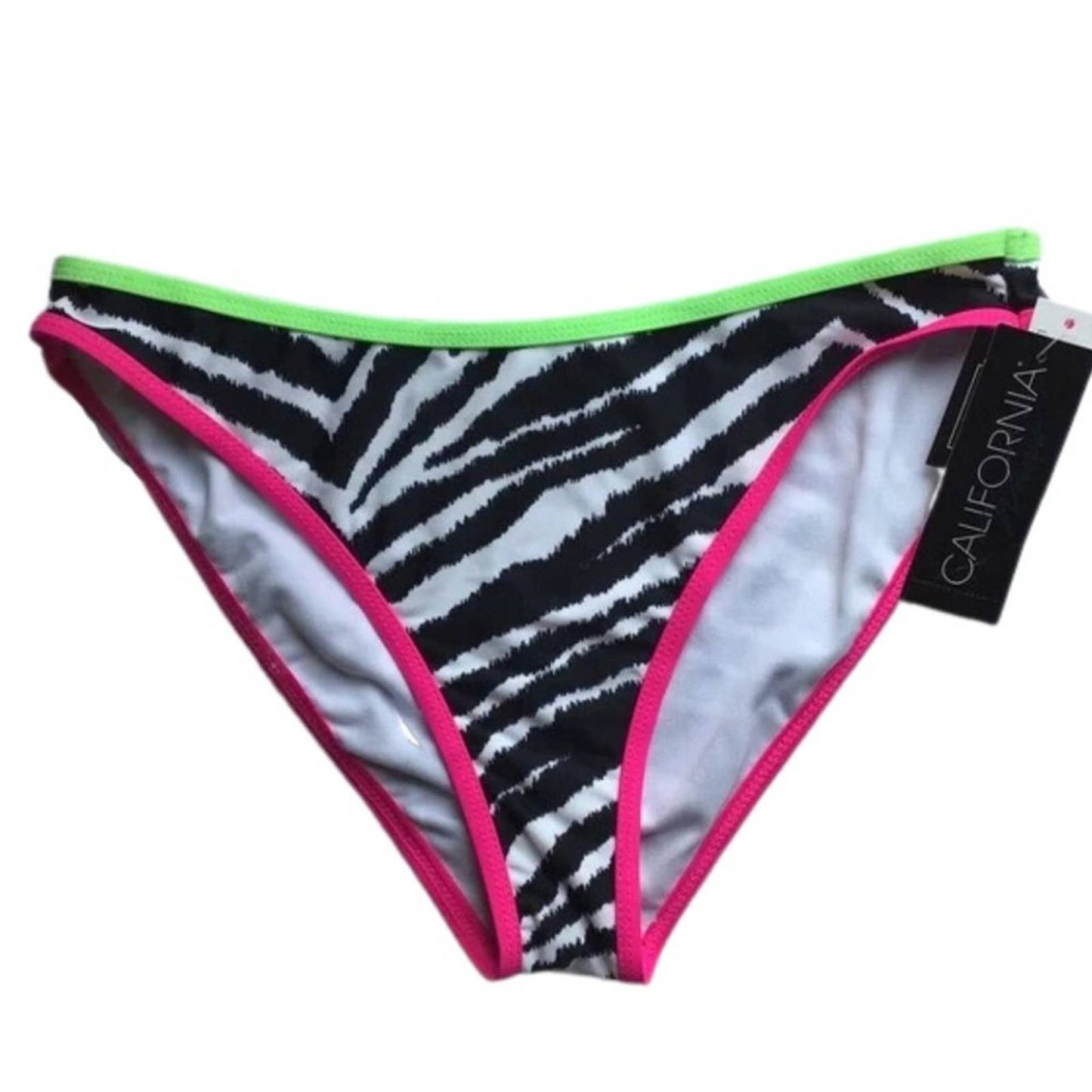 Macy's California Waves Zebra Bikini Bottoms NWT Size Large