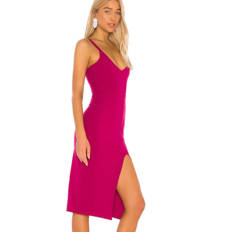 Lovers and Friends Lucie Midi Dress in Fuchsia NWT Size Medium