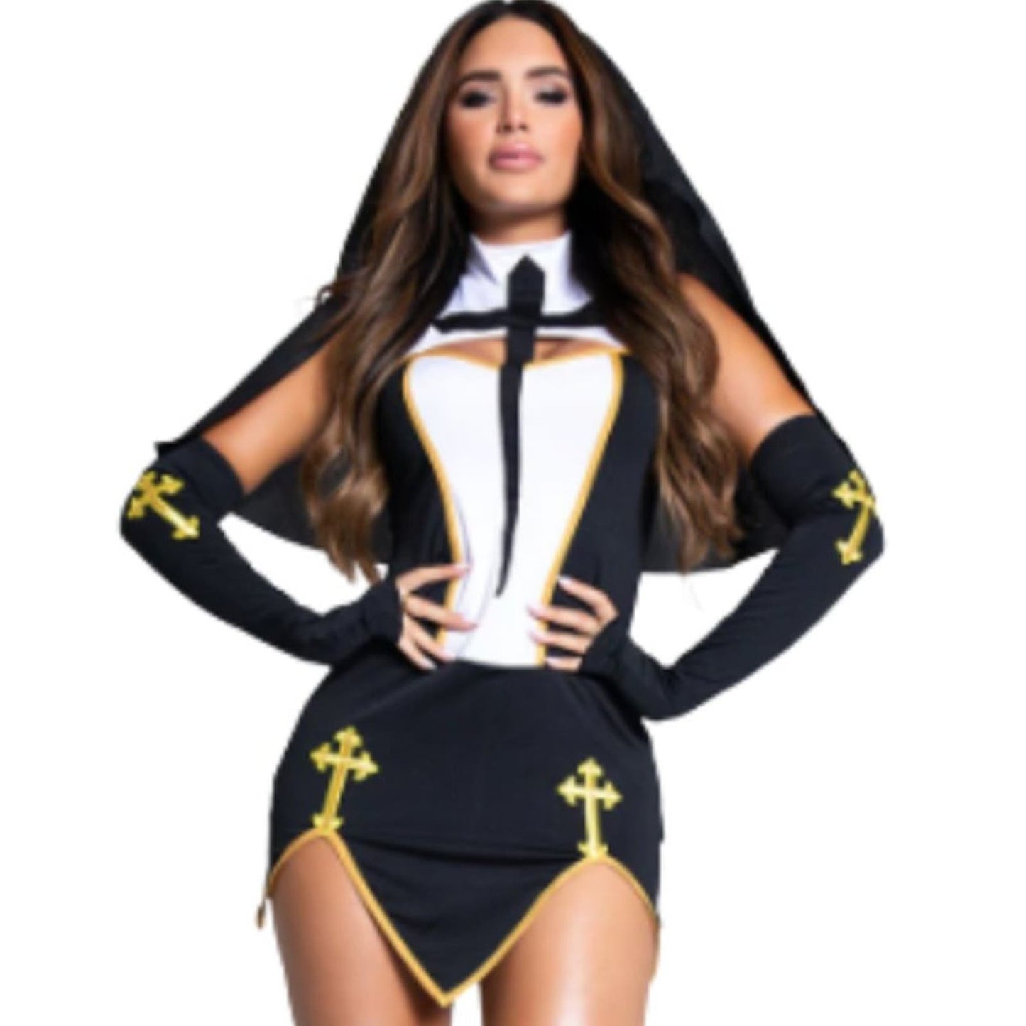 Music Legs Bad Habit Nun Costume NWT