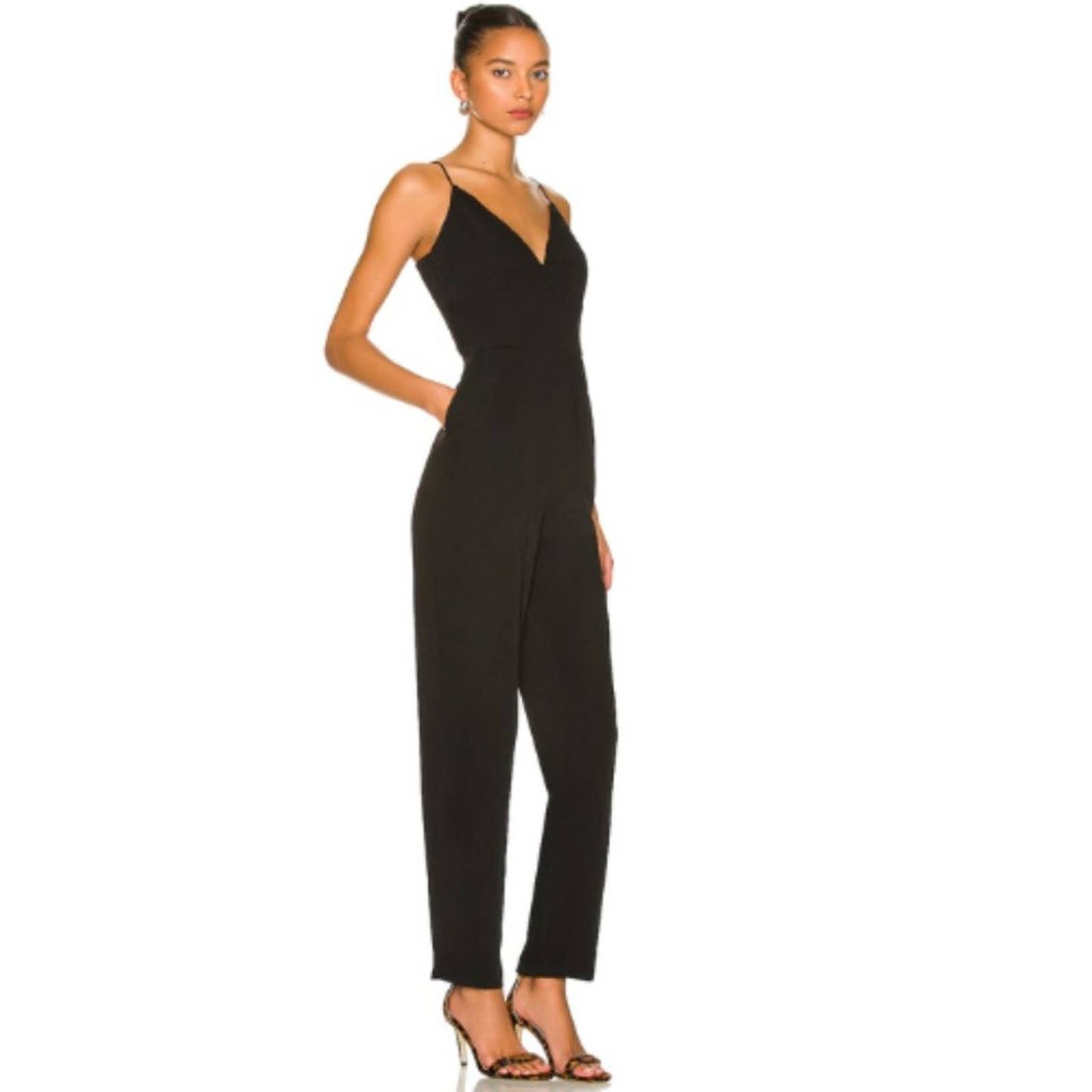 Revolve x More to Come Heidi Cami Jumpsuit in Black NWOT Size Small