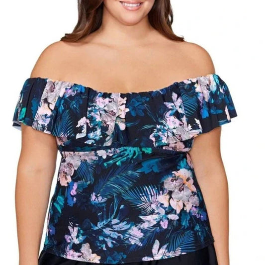 Island Escape La Flora UnderwireTankini Top Bali Bloom NWT Size  Plus Si…