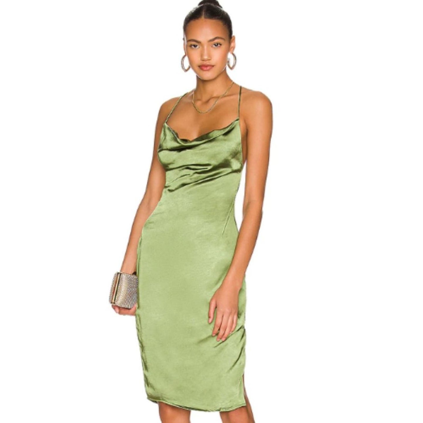 superdown Billie Drape Midi Dress in green NWT Size Small & X Small