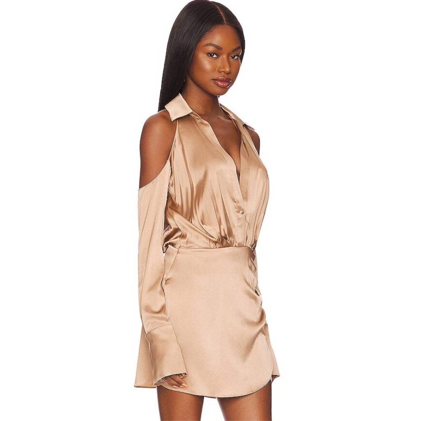 SER.O.YA Shea Silk Dress in Natural NWT Size Large