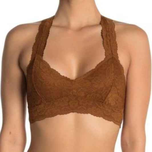 Free People Galloon Lace Racerback Bra in Copper Tan NWT Brand New