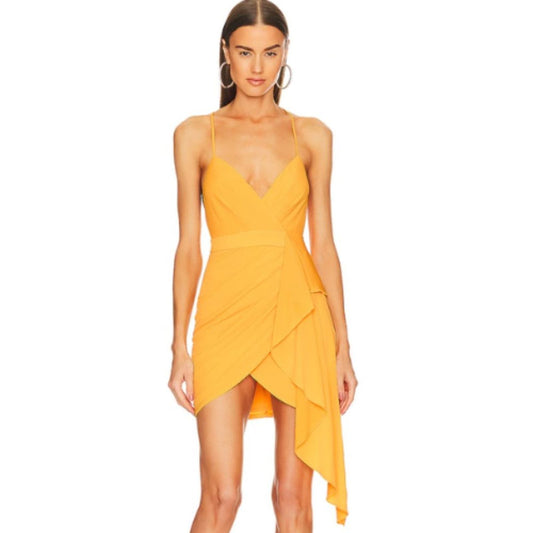 Michael Costello x REVOLVE Mona Dress in Yellow NWT Size Small