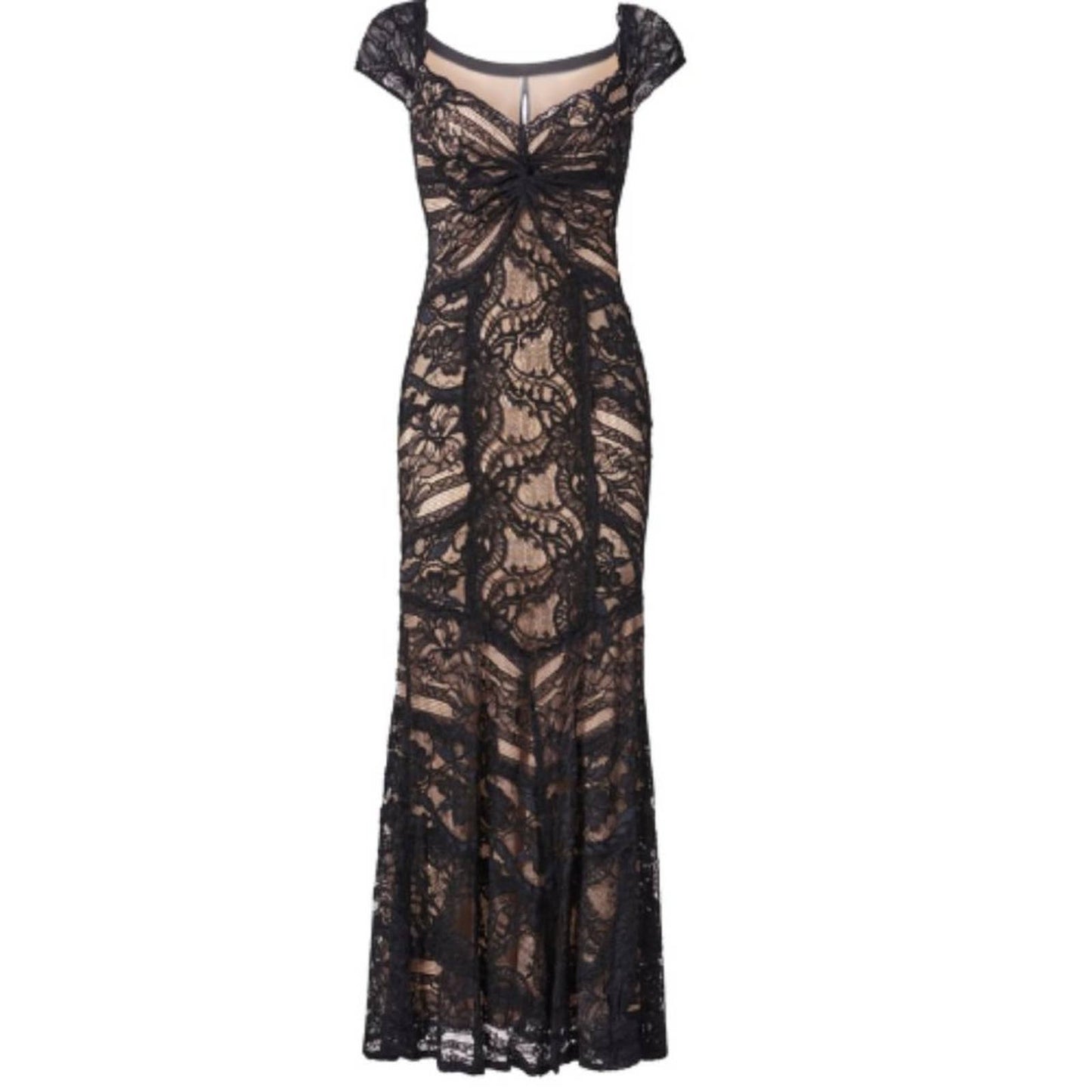 Nicole Miller Tempted by You Gown in Black and Nude Size 8