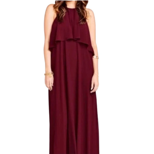 Show Me Your Mumu Aimee Maxi Dress in Merlot Chiffon NWT Size Large