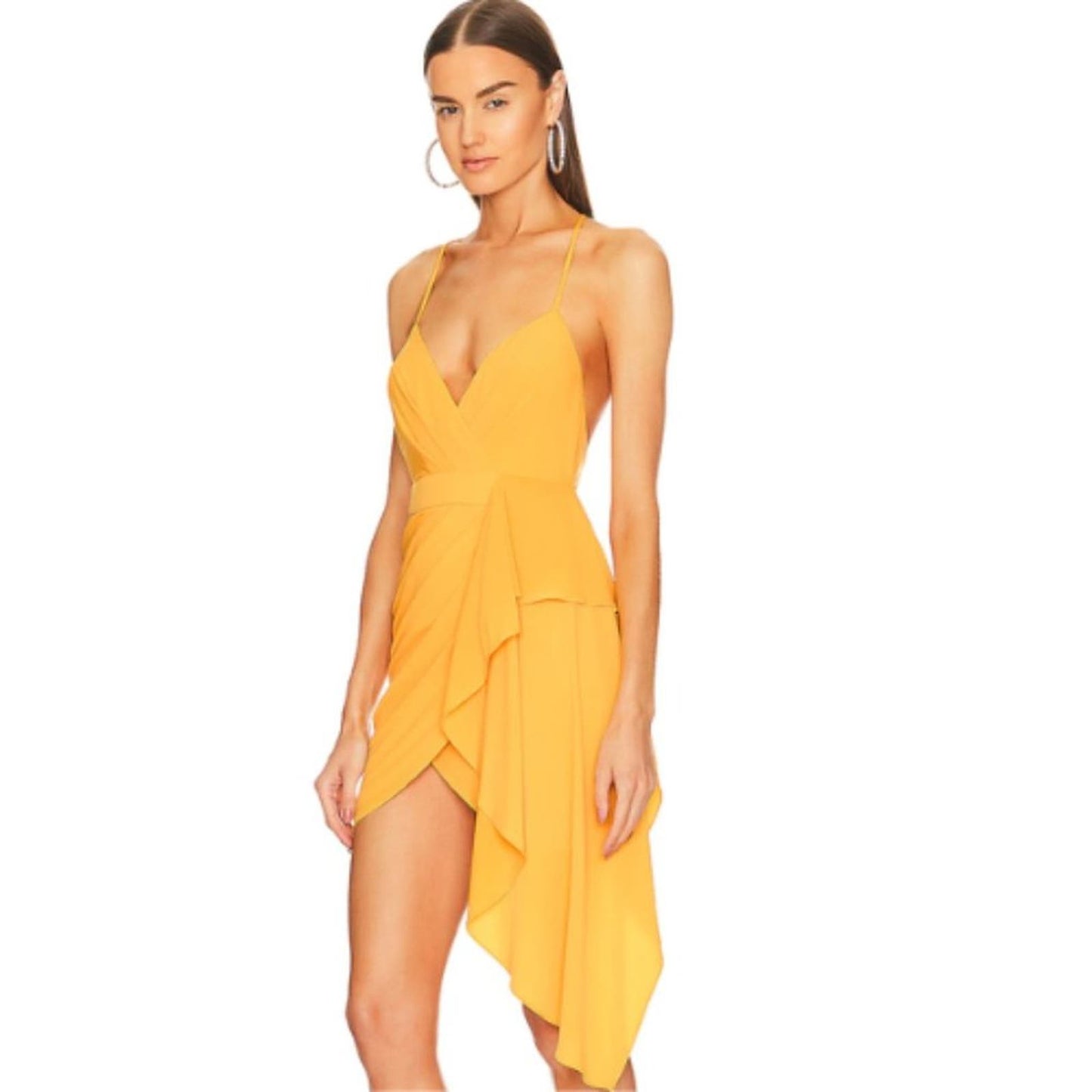Michael Costello x REVOLVE Mona Dress in Yellow NWT Size Small