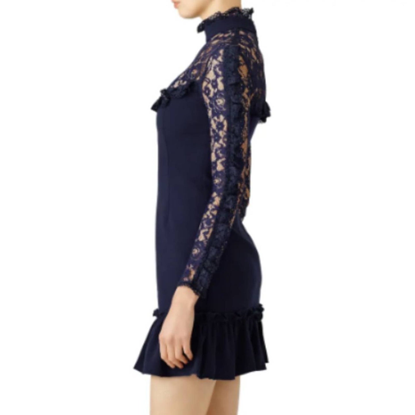 N/ Nicholas Navy Lace Insert Dress Size 4