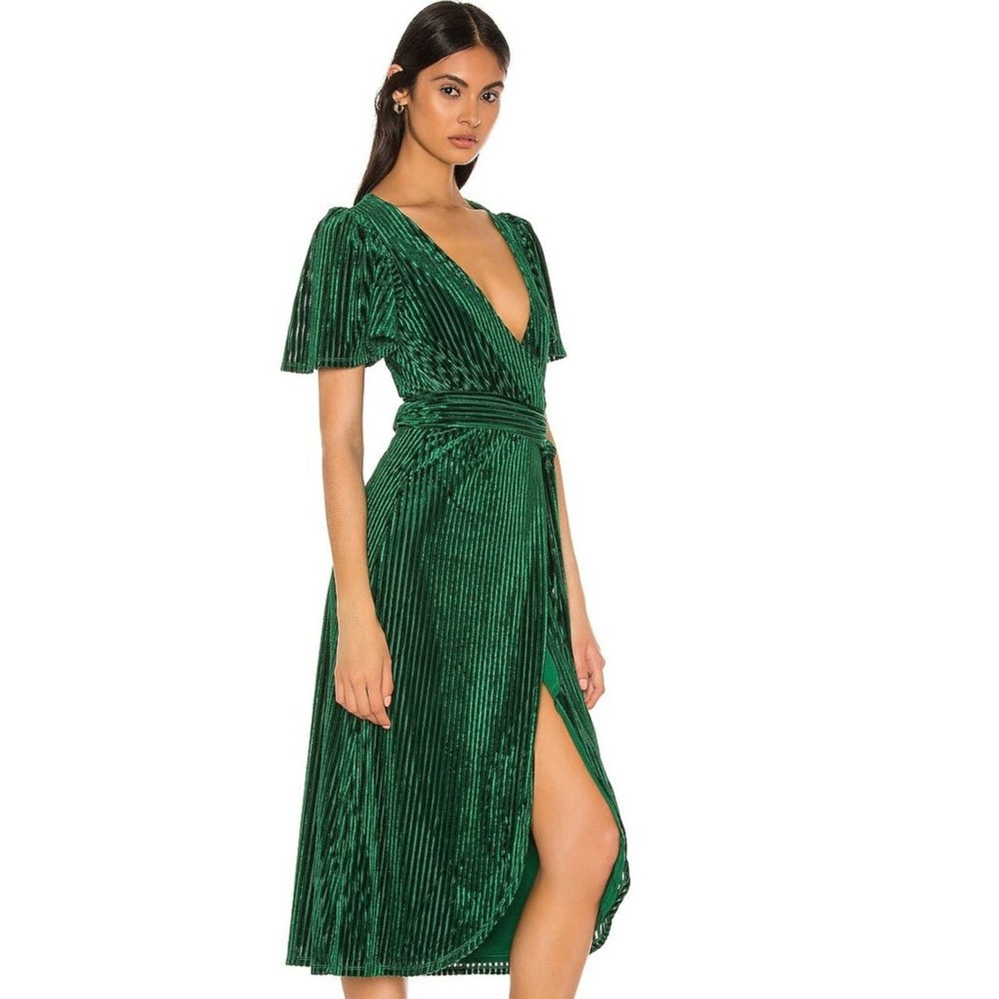 Privacy Please Rina Midi Dress in Emerald Green NWOT Size Small