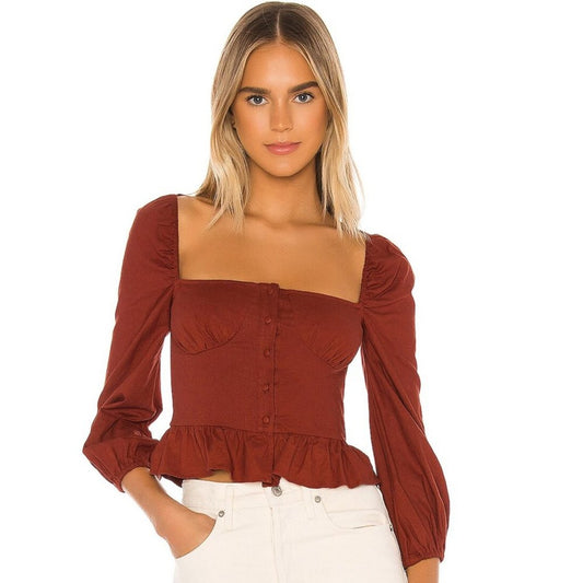 MAJORELLE Harriet Top in Terracotta NWT Size Small