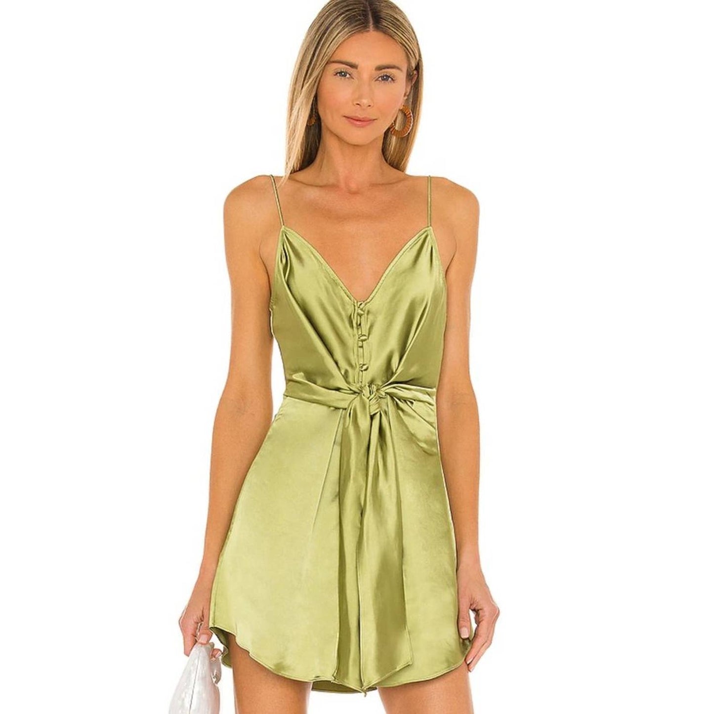 L'Academie Terina Dress in Light Olive Green NWT Size Large