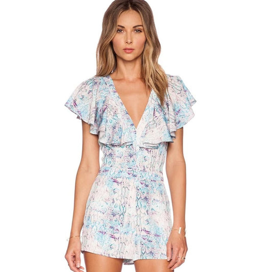 Lovers + Friends x REVOLVE Cleo Romper in Pastel Python NWT Size Medium