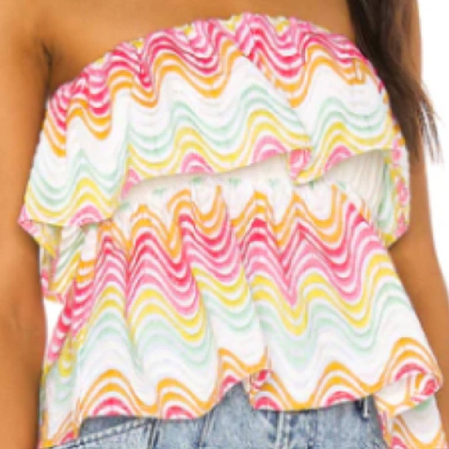 Tularosa Finley Top in Pastel Rainbow NWOT Size Small