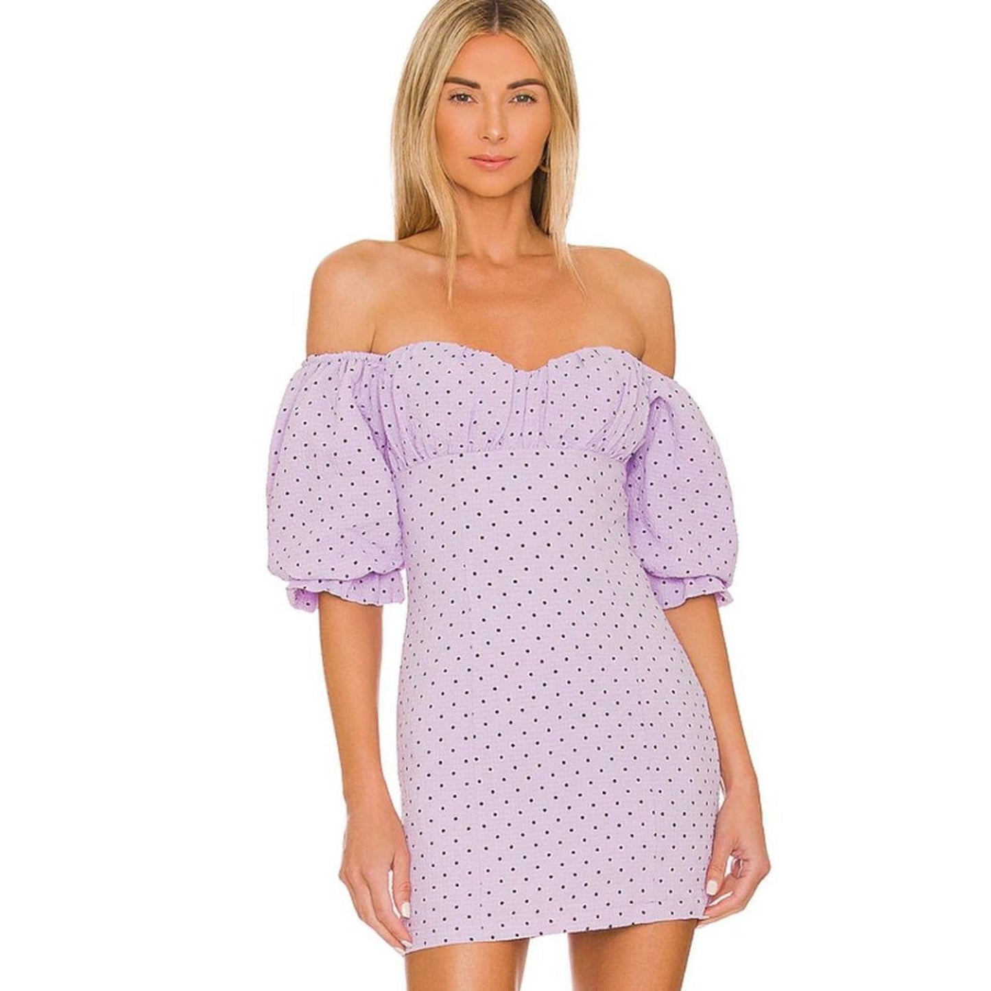 Majorelle Ashling Mini Dress in Lilac Dot NWOT Size XS