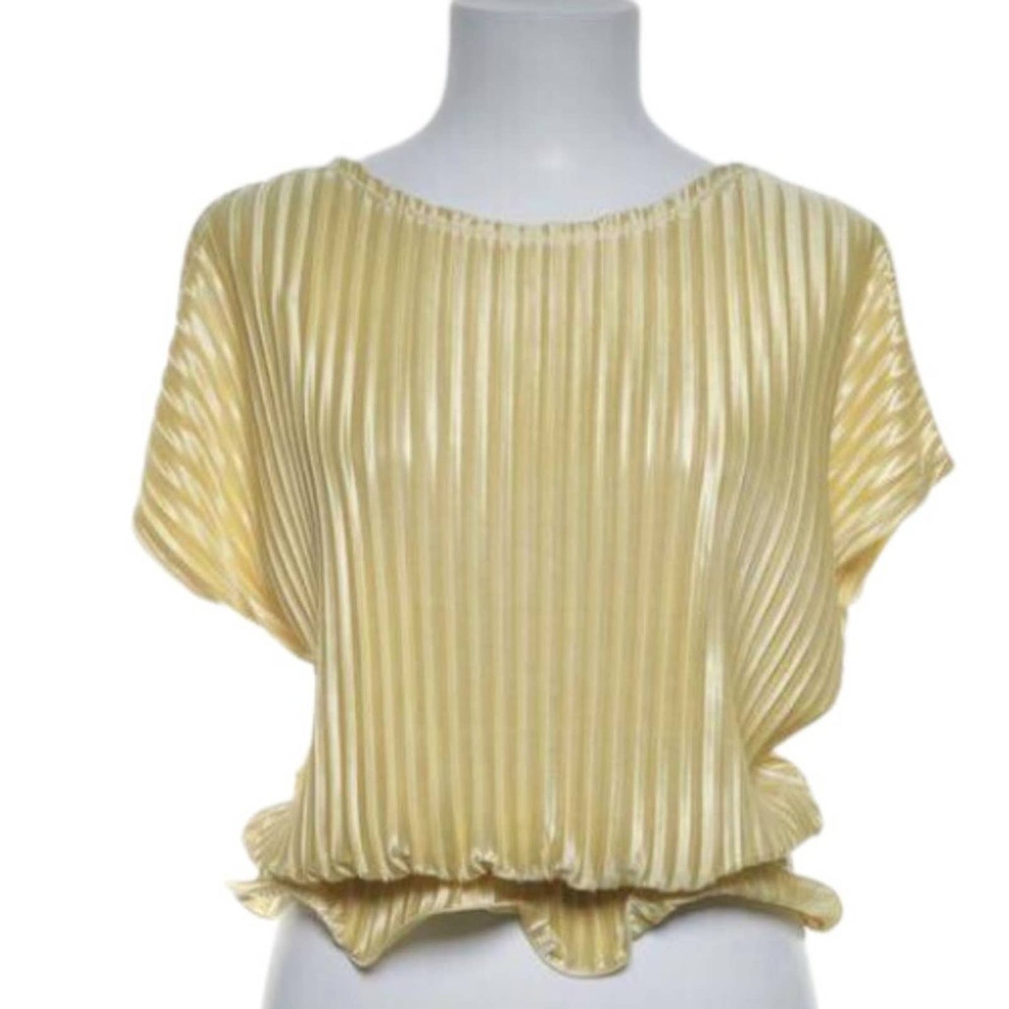 Zara Pleated Boat Neck Blouse with Peplum NWT Size Small