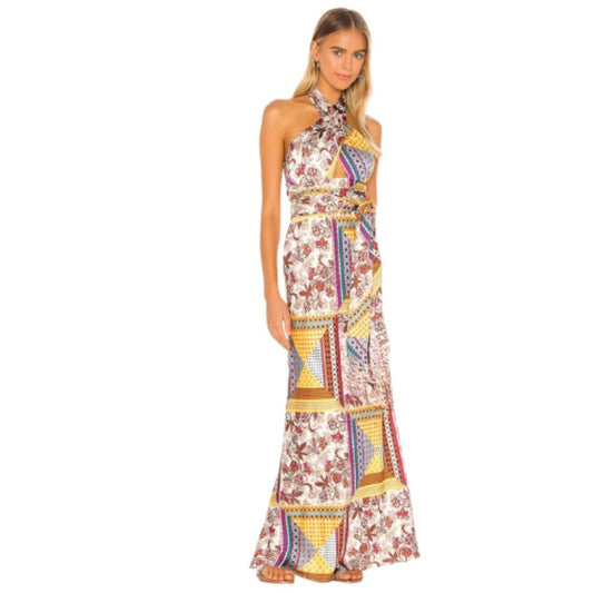 House of Harlow 1960 x REVOLVE Tianna Maxi Dress in Patchwork Multi NWT …