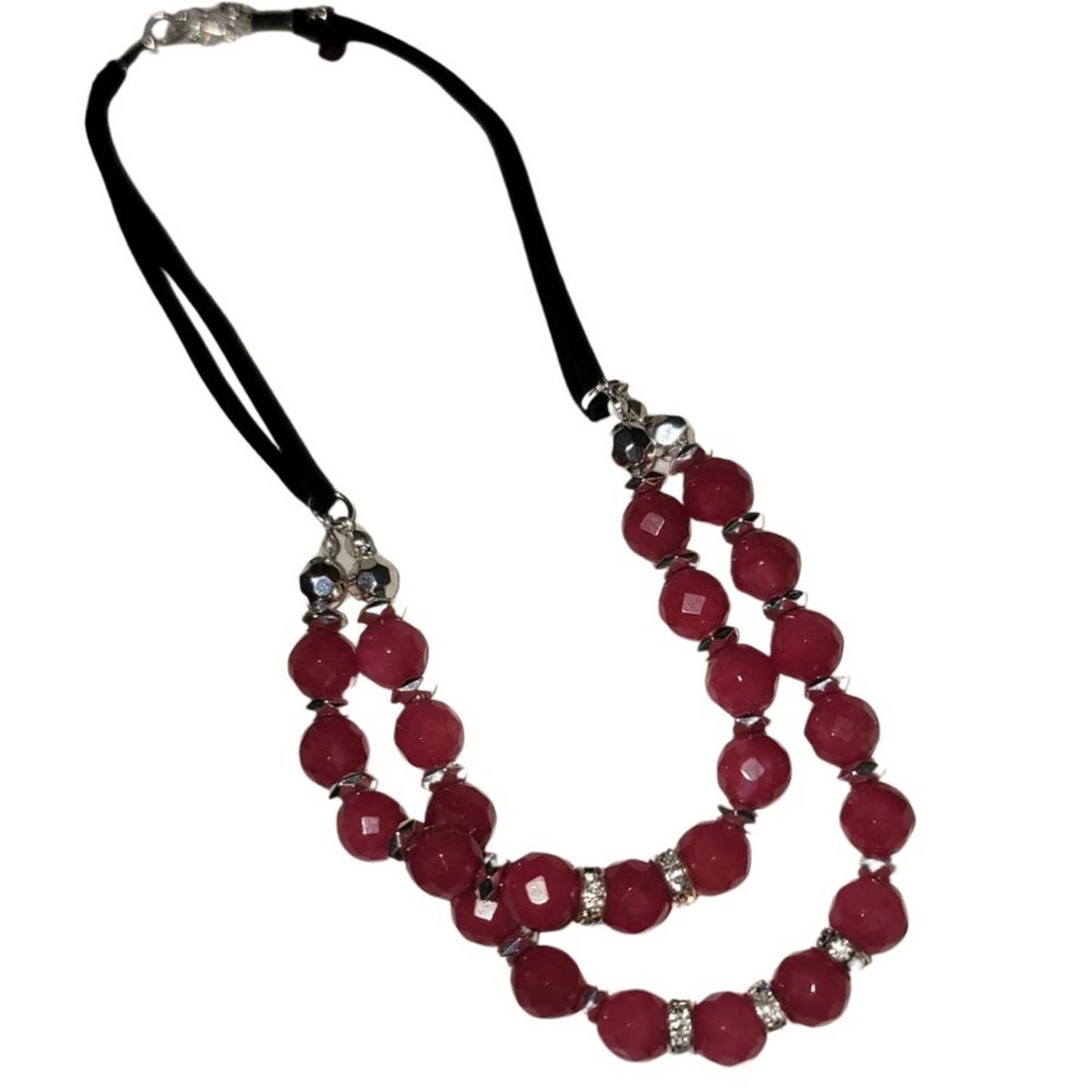 WHBM White House Black Market Double Strand Red Jade Necklace NWT