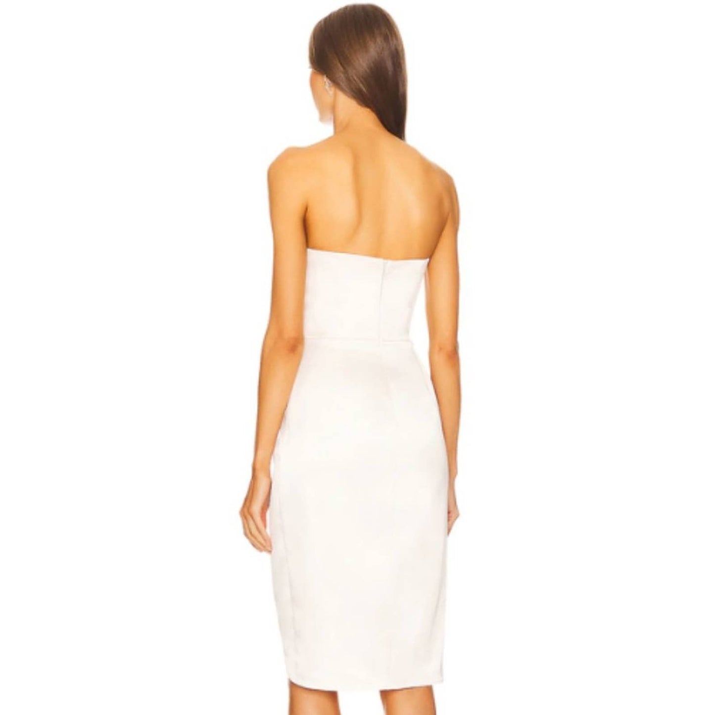 Michael Costello x REVOLVE Sara Midi Dress in Off White NWT Size Small