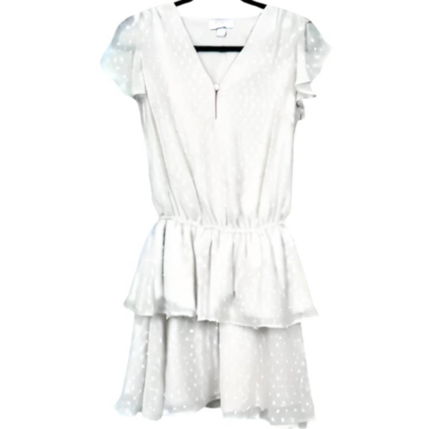 Yumi Kim White Swiss Dot RARE Chelsea Tiered Mini Dress NWOT Size Small