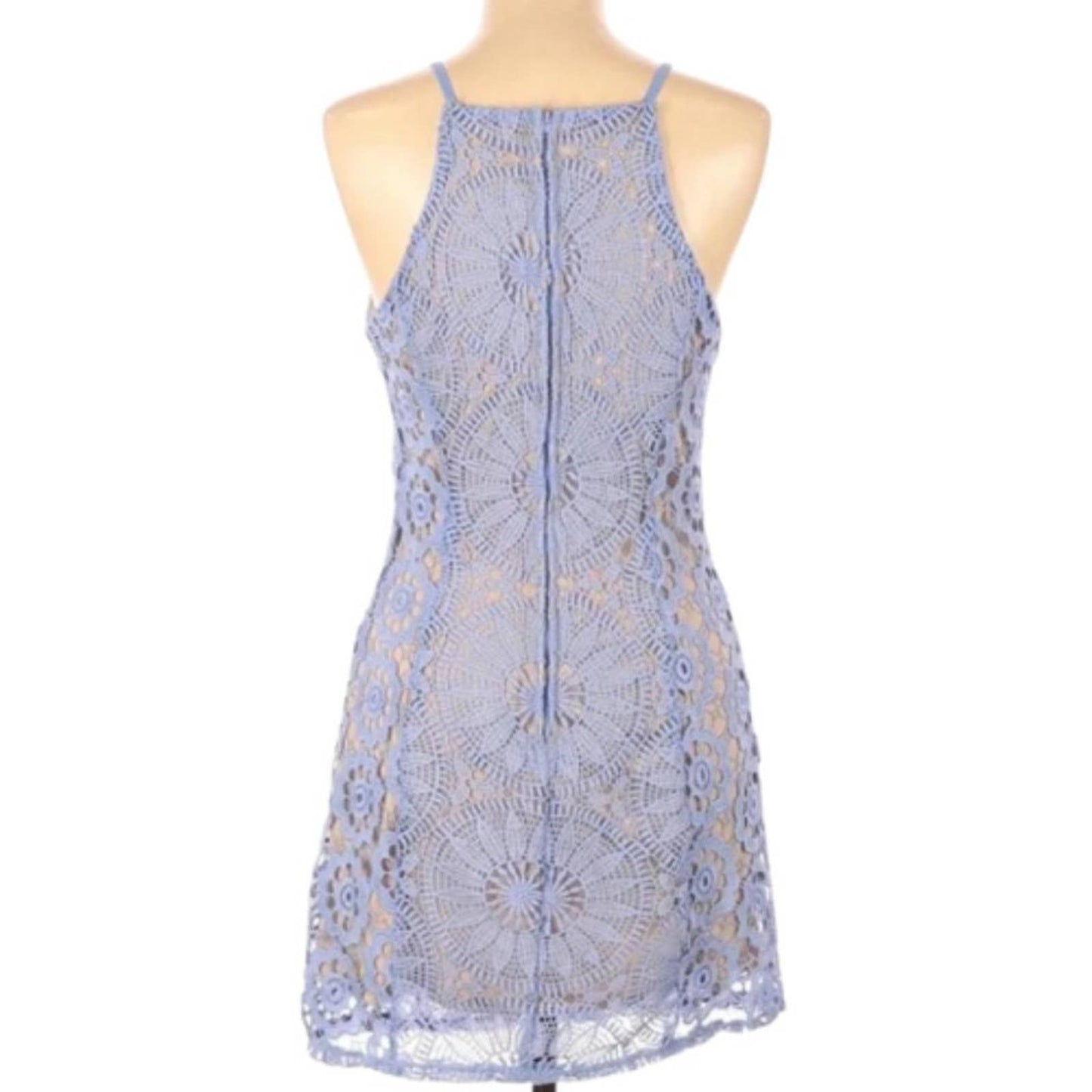 Francesca's Collection Periwinkle Oxford Blue Lace Mini Dress NWT Size Large