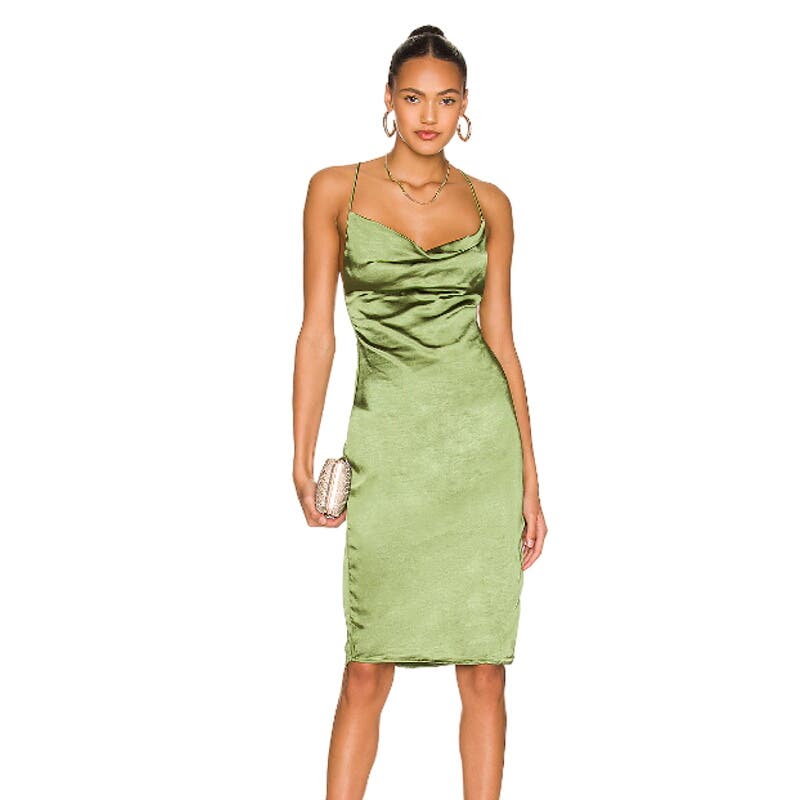 superdown Billie Drape Midi Dress in green NWT Size Small & X Small