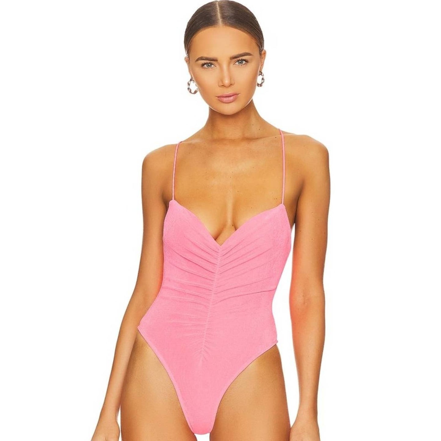 SER.O.YA Coral Bodysuit in Neon Pink NWT Size Medium