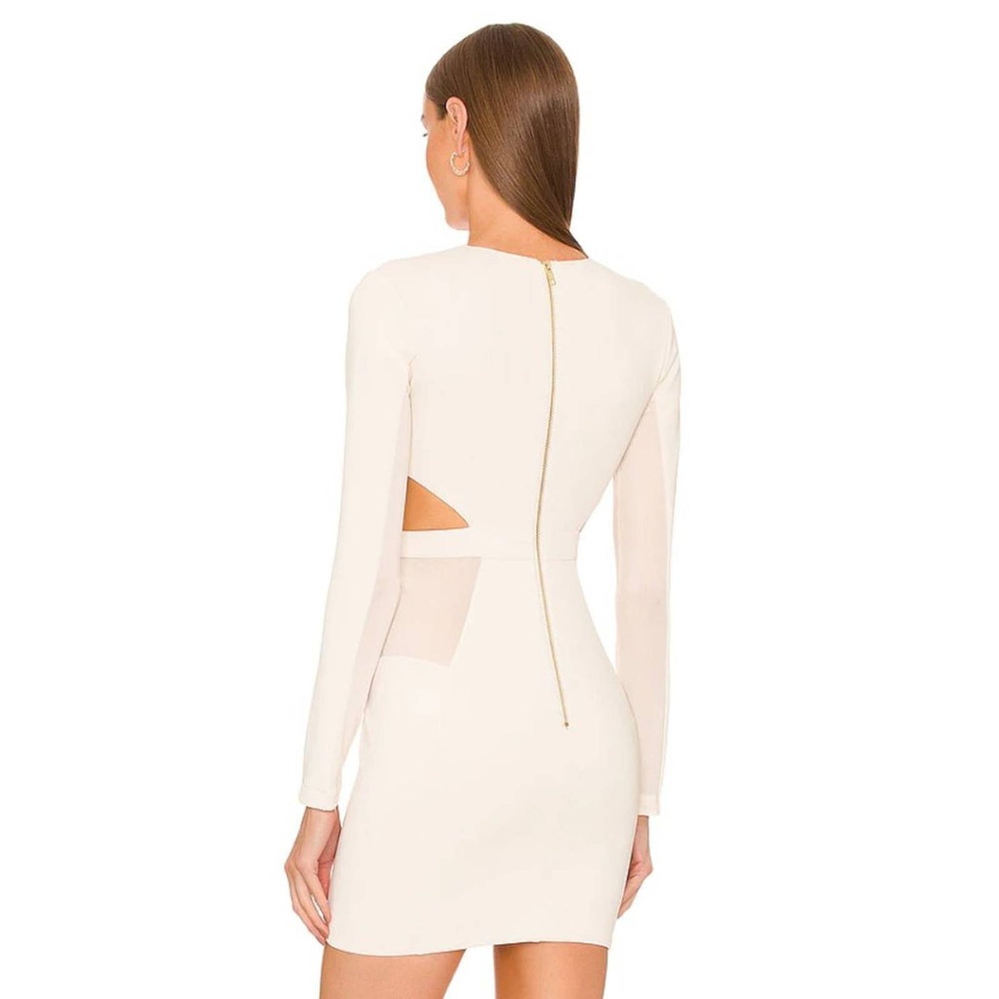 Michael Costello Elise Mini Dress in Off White NWOT Size Small