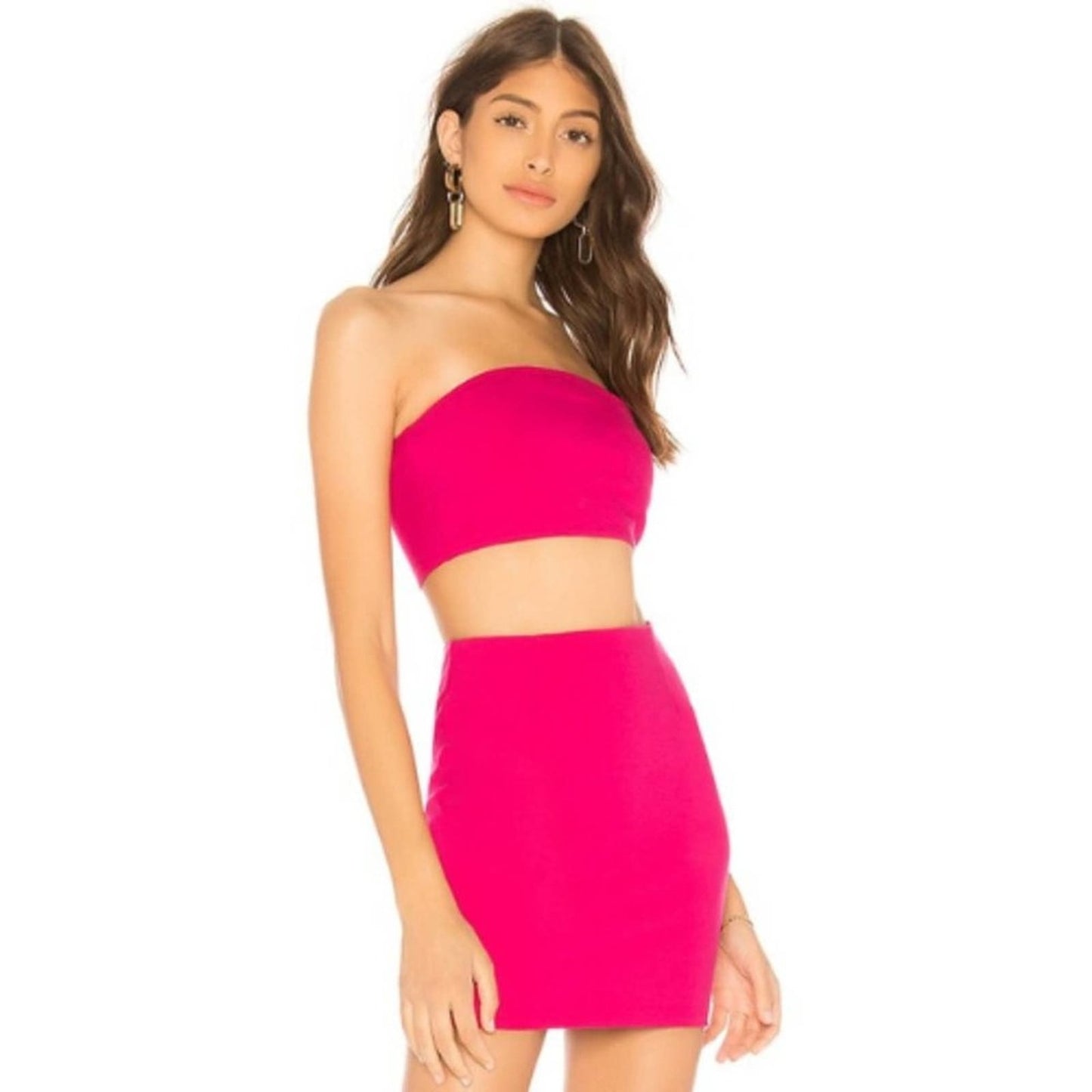 Revolve superdown Alise Bandeau Mini Set in Hot Pink NWT Size M