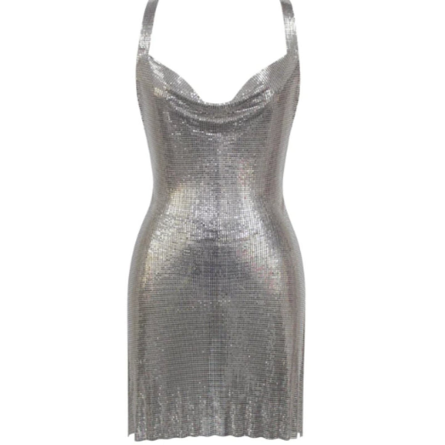 Revolve Serenity Silver Copper Mesh Dress NWT Size Small