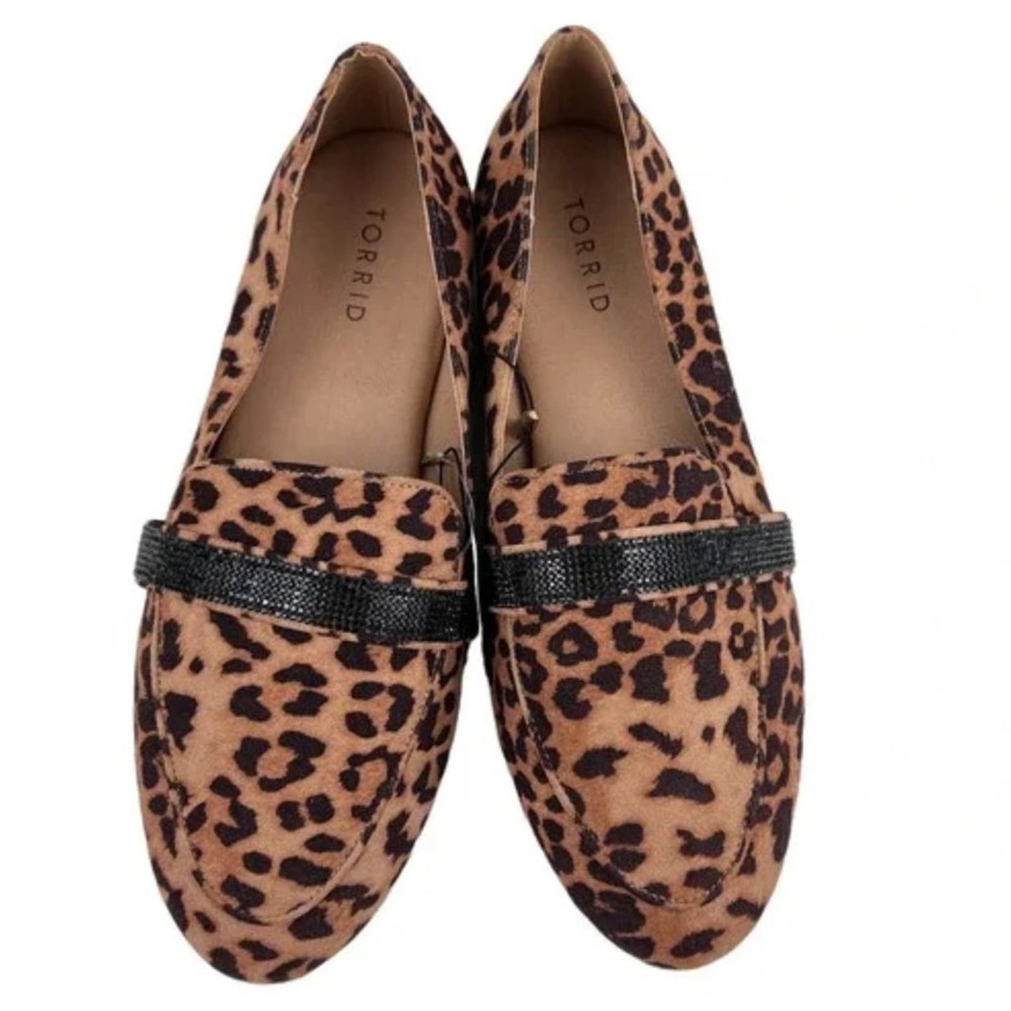 Torrid Faux Suede Leopard Loafers EUC Size 10 WW