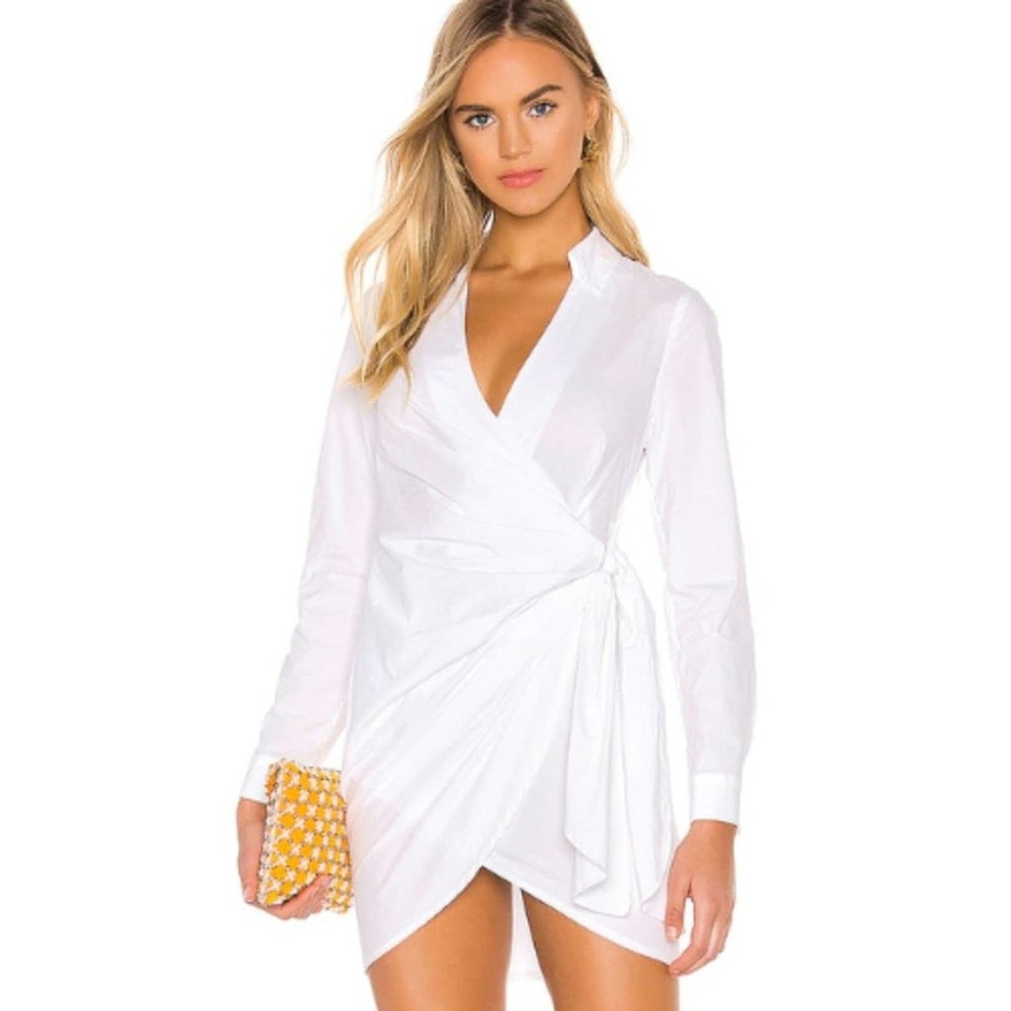 superdown Sophie Draped Mini Dress in White Size Medium