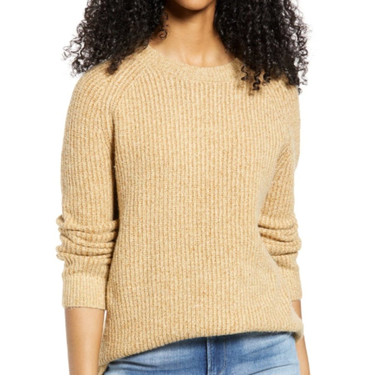 Nordstrom BP Plaited Stitch Recycled Blend Crewneck Sweater NWT Small