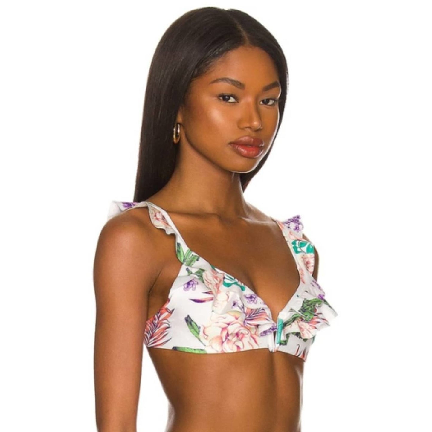 Agua Bendita x REVOLVE Malena Bikini Top in Off White NWT Size Large