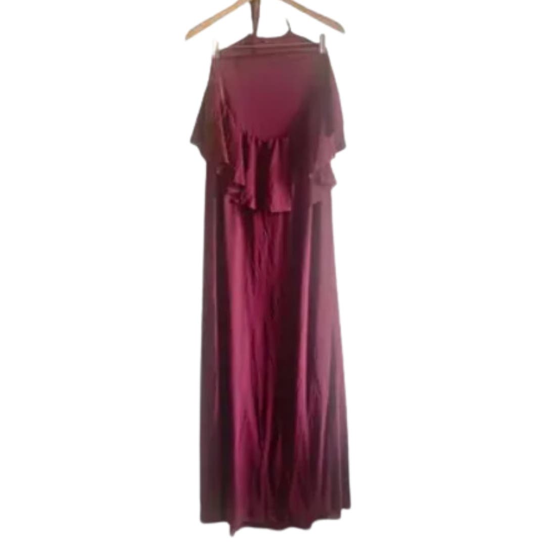 Show Me Your Mumu Aimee Maxi Dress in Merlot Chiffon NWT Size Large