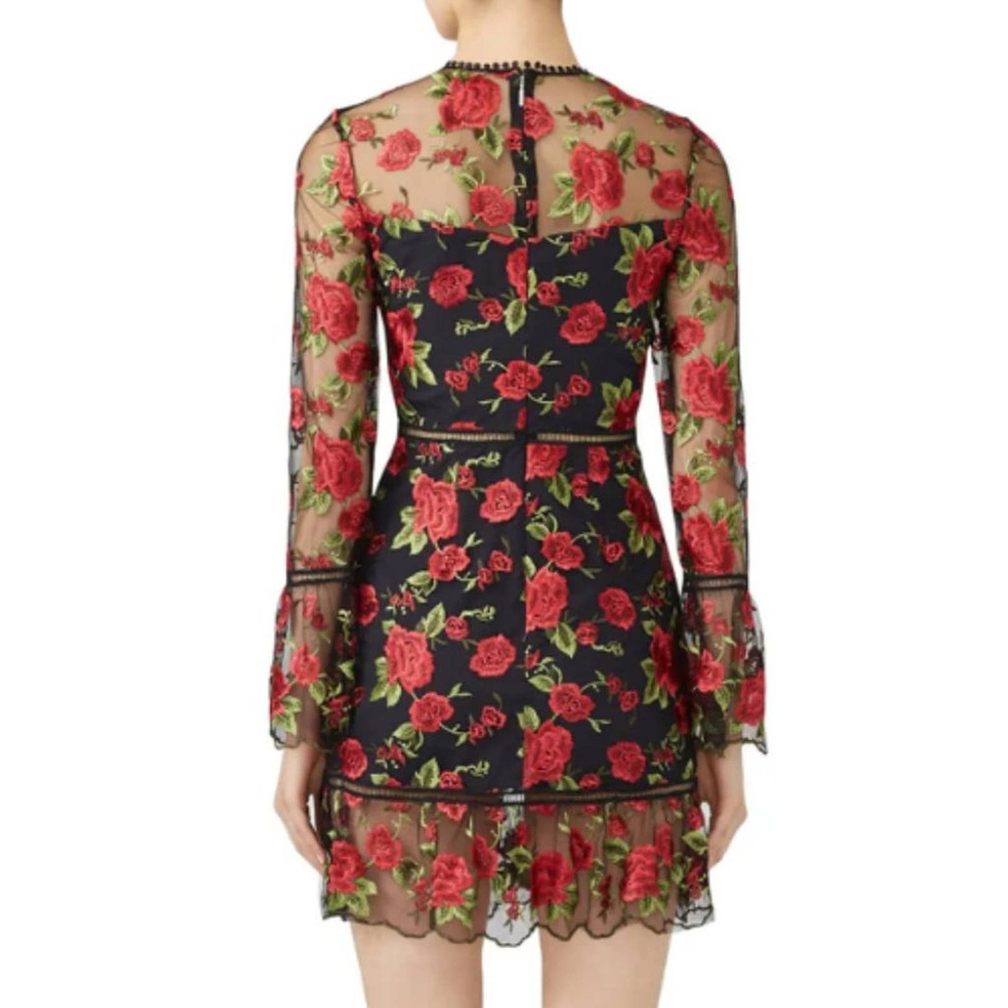 SAYLOR Rose Allison Dress in Black and Red Size Small
