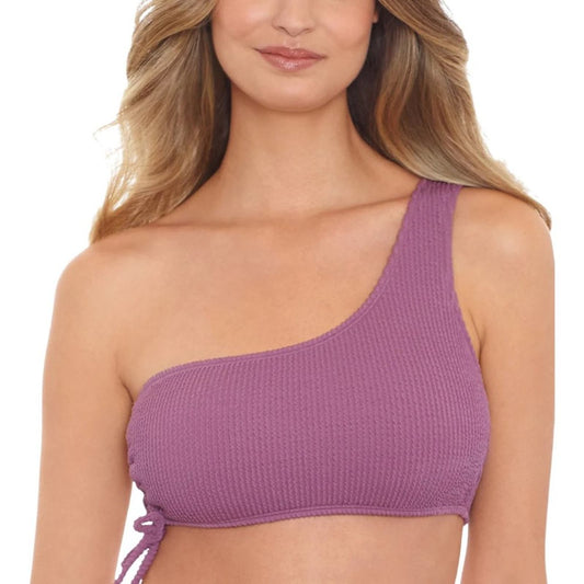 Macy's Salt & Cove Sandy Ribbed One-shoulder Bikini Top In Mauve Pink NW…